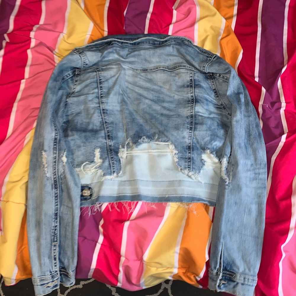 Demin cropped jacket - Picture 2 of 3